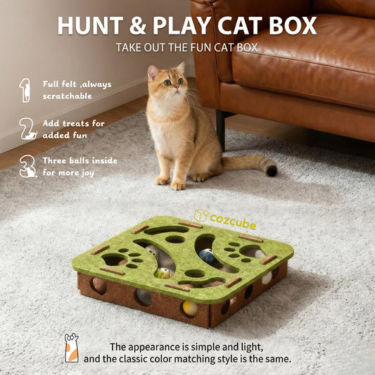 Hunt & Play Felt Cat Scratcher cute Box