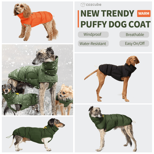 New Trendy Puffy Dog Coat (Easy On/Off)