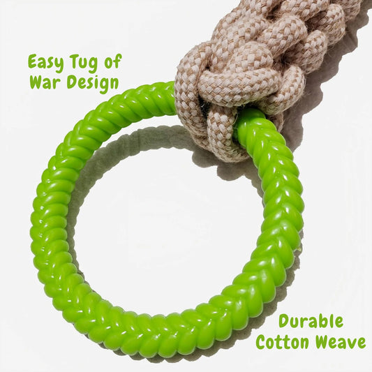 Dual-Handle Tug Rope Ring: Interactive Dog Chew Toy