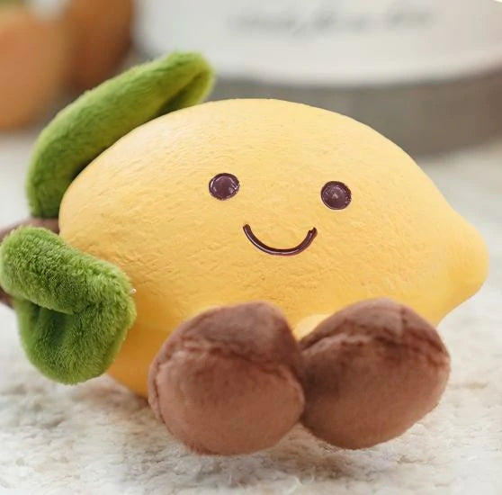 3-Piece Fruit-Shaped Plush Dog Chew Toy Set (Squeaky, Teeth Cleaning)