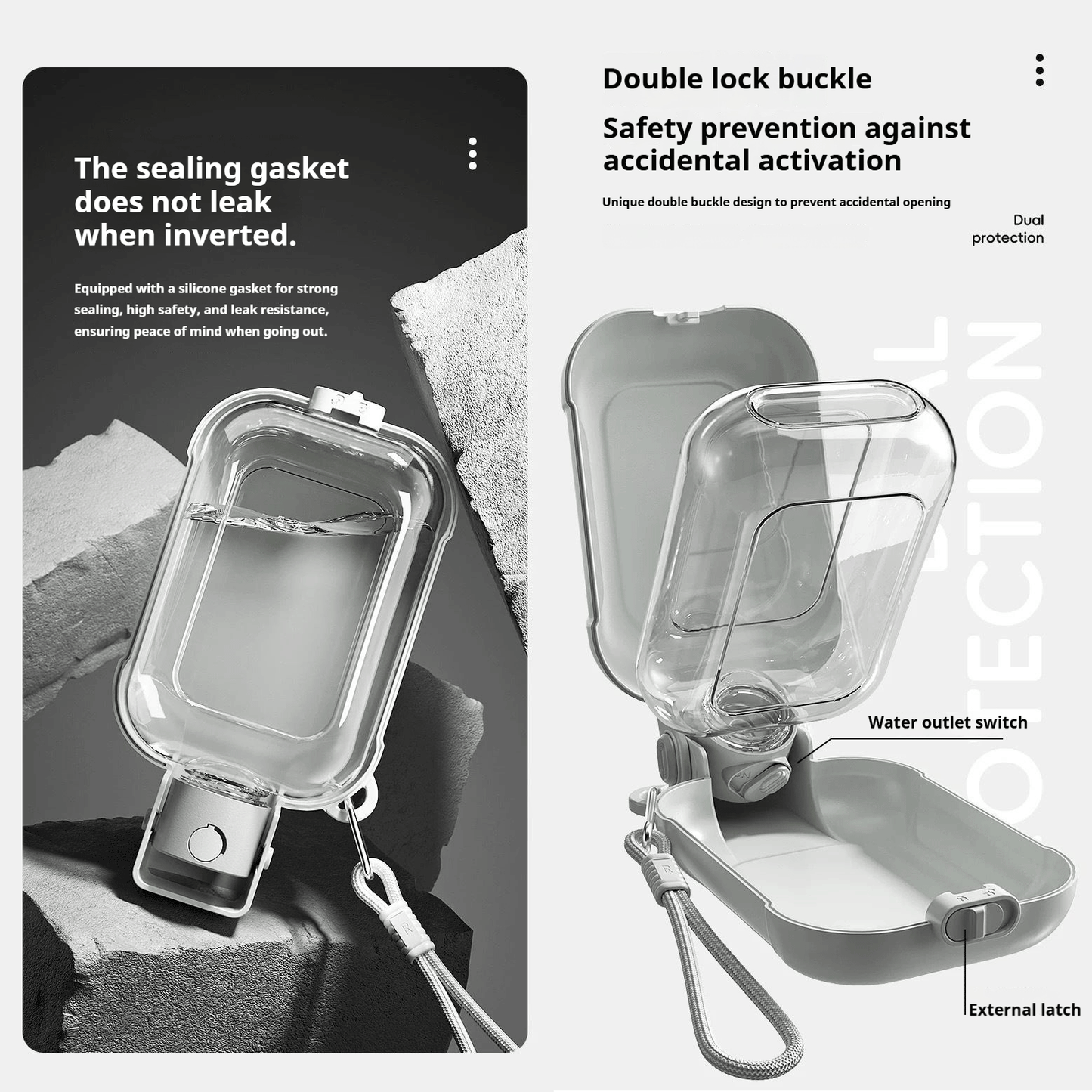 Portable Dog Water Bottle with Foldable Bowl - for Outdoor Hydration