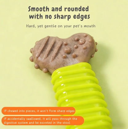 Natural Wood Powder Dog Chew Bone Toy Set (Textured Cleaning Design)4-Piece