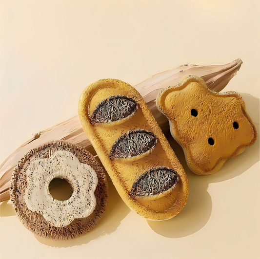 Matatabi-Infused Loofah Cat Chew Toy (Bread & Cookie Shapes)