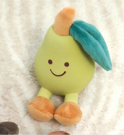 3-Piece Fruit-Shaped Plush Dog Chew Toy Set (Squeaky, Teeth Cleaning)