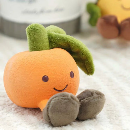 3-Piece Fruit-Shaped Plush Dog Chew Toy Set (Squeaky, Teeth Cleaning)