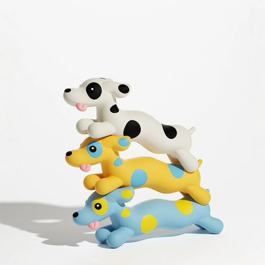 Puppy-Shaped Natural Latex  Dog Chew Toy(3-Piece Set)
